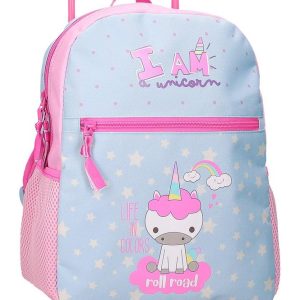 MOCHILA INFANTIL ROLL ROAD I AM A UNICORN 33 CM CON CARRO