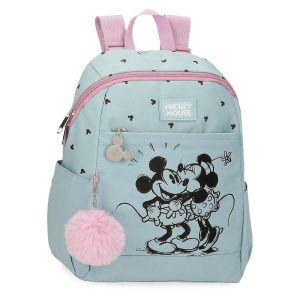 MOCHILA CASUAL DE PASEO 35CM MICKEY Y MINNIE KISSES