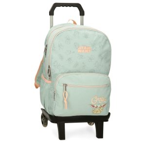 MOCHILA ESCOLAR DOBLE 44CM GROGU CON CARRO