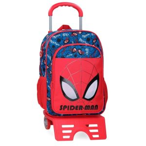 MOCHILA ESCOLAR SPIDERMAN AUTHENTIC 40CM CON CARRO