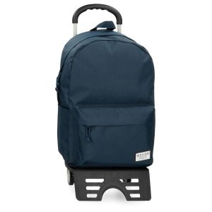 MOCHILA ESCOLAR MOVOM ALWAYS ON MOVE 44 CM MARINO CON CARRO