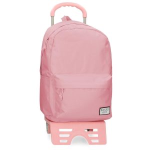 MOCHILA ESCOLAR MOVOM ALWAYS ON MOVE 44 CM ROSA CON CARRO
