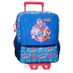 MOCHILA INFANTIL 33X27 SPIDEY POWER OF 3 33CM CON CARRO