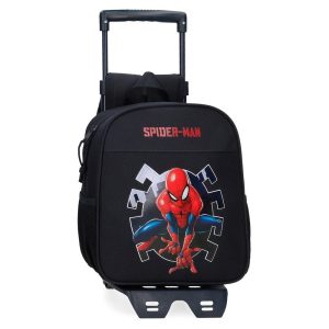 MOCHILA GUARDERIA SPIDERMAN ATTACK 25CM CON CARRO