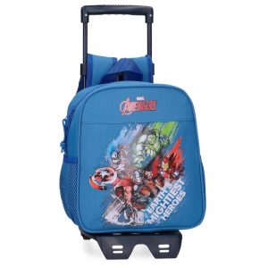 MOCHILA GUARDERIA AVENGERS HEROES 25CM CON CARRO