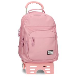 MOCHILA DOBLE MOVOM ALWAYS ON MOVE CON CARRO ROSA 44CM