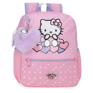 MOCHILA GUARDERIA 28X23 HELLO KITTY HEARTS & DOTS