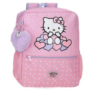 MOCHILA INFANTIL 33X27 HELLO KITTY HEARTS & DOTS ADAPT A CA
