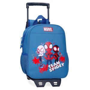 MOCHILA GUARDERIA 28CM TEAM SPIDEY CON CARRO