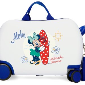 MALETA INFANTIL 2 R MULTIDIR, MINNIE ALOHA 45CM BLANCO