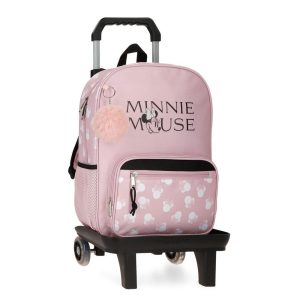 MOCHILA INFANTIL MNNIE HEADS 38CM CON CARRO