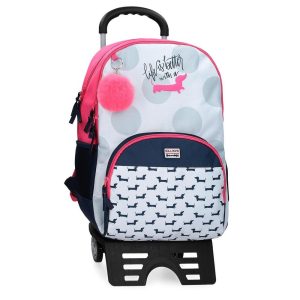 MOCHILA ESCOLAR DOBLE ROLL ROAD TECKEL CON CARRO 44CM