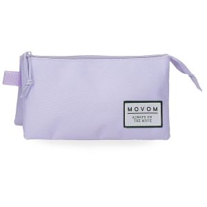 ESTUCHE MOVOM ALWAYS ON THE MOVE TRES COMPARTIMENTOS LILA