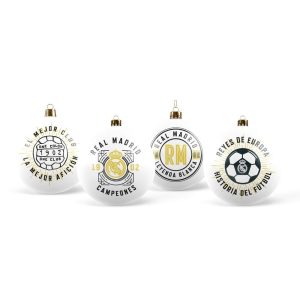 SET DE 4 BOLAS DE NAVIDAD REAL MADRID