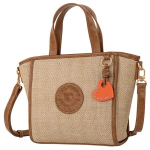 BOLSO BANDOLERA/SHOPPER RAFIA JACQUELINE LOIS CAMEL