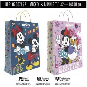 BOLSA REGALO PAPEL MICKEY MINNIE DISNEY 14X32X40 ASA RETORC