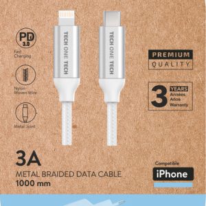 CABLE PD COMP APPLE USB-C A LIGHTNING BRAIDED NYLON 1