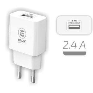 CARGADOR TECH ONE TECH BASIK USB-A BLANCO