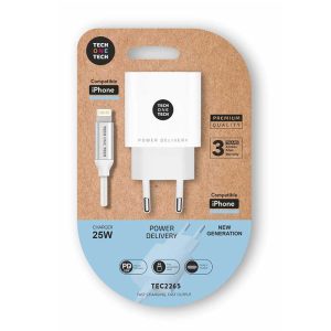 CARGADOR 25W ULTRARRAPIDO PD + CABLE APPLE BLANCO