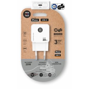 CARGADOR ULTRARRAPIDO GAN 20W USB-C BLANCO