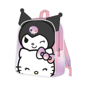 MOCHILA INFANTIL PERSONAJE APLICACIONES HELLO KITTY KUROMI