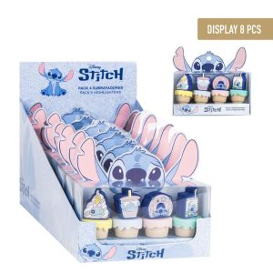 EXPOSITOR 8 SET SUBRAYADORES STITCH HELADOS