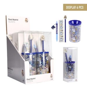 EXPOSITOR 6 SET DE PAPELERIA PORTALAPICES REAL MADRID