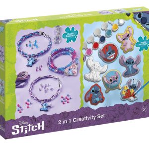 SET ACTIVIDADES CREATIVAS 2 EN 1 STITCH PULSERAS Y FIGURAS
