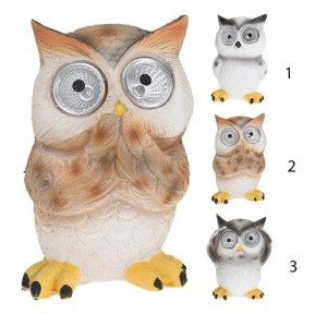 EXPOSITOR 12 LAMPARAS BUHO SOLAR 9 X 12 CM SURTIDOS