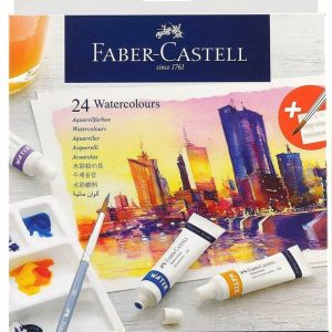 ACUARELAS TUBO FABER CASTELL 24 COLORES+PALETA PARA MEZCLAR